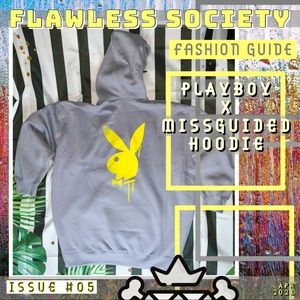 PLAYBOY X MISSGUIDED OVERSIZED HOODIE DRESS